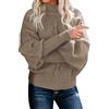 riou Maglione da Donna in Cashmere A Collo Alto in Pura Lana Lavorata A Maglia per Invernali Girocollo Pullover Donna Maglioni Eleganti Maglioni Lunghi Maglione a Trecce con Collo Arrotondato