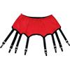 Luxallacki Reggicalze retrò con 8 cinghie e clip in metallo, reggicalze di lusso, Rosso, S