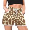 TropicalLife Pantaloncini da donna con coulisse e tasche con stampa giraffa (codice S), pantaloni casual larghi per sport, palestra, spiaggia, pantaloni estivi, Colore, S