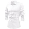 XYERDLYN Camicia Da Uomo A Maniche Lunghe In Raso Di Seta con Gemelli, Camicie Eleganti, Casual, Lucide, con Bottoni, Di Lusso, per Feste, Balli Di Fine Anno, Matrimonio, Lavoro, Non Stirabile, Bianca M