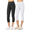 Merry Style Leggings 3/4 Donna MS10-144 (Nero/Bianco, S)