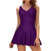 SHEKINI Donna Costume da Bagno con Gonna One Piece Dimagrante Costume Intero con Coppe Soffici Vintage Skirted Swimwear Costume Mare Bikini da Spiaggia