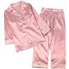 amropi Set Pigiama per Famiglia Abbigliamento Coordinato Set Pigiama da Seta Notte per Ragazzi Donna Rosa,2-3 Anni