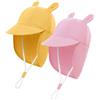 MK MATT KEELY 2 Pezzi Cappello Estivo Bambino Cappellino da Sole Neonato Bambini Cappello da Legionario Protezione Solare,Rosa+Giallo,6-12 Mesi