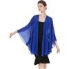 BEAUTELICATE Stola - Giacca da sposa da donna, in chiffon, per abito da sera, elegante cardigan bolero con giromanica per matrimonio, festa, spiaggia, kimono, primavera, estate, blu zaffiro, Taglia
