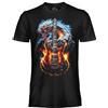 DARK EMBER - T Shirt Dragon Guitar. Maglia Unisex in Cotone. Maglietta vestibilità Regular per Adulto e Ragazzo XL