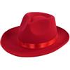 UPSTORE Cappello Fedora a Tesa Larga con Nastro di Raso Morbido Feltro Panama Cappello per Donne Uomini, Rosso, Taglia Unica