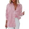 Homlan Camicetta da donna a maniche lunghe, casual, con scollo a V, con bottoni