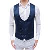 Lanzans collezioni Panciotto Gilet Uomo Slim Fit Cardigan Elegante Casual Smanicato Corpetto (M, Doppiopetto Blu Raso)