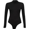 Prime fashions, body da donna con collo dolcevita, a maniche lunghe, elasticizzato, taglie, Nero , 8-10