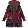 Xmiral Cappotto da Neve Giacca con Tasche Cappotto da Donna Spessore per Il Tempo Libero Caldo Trendy Inverno Fleece Lined Hoodie Stampa Creativa