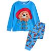 Paddington Set Pigiama per Bambini con Orso | Top a Maniche Lunghe con Grafica del Personaggio dell'orso per Bambini e Pantaloni Pigiama a Gamba Lunga in Blu e Rosso