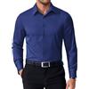 WINKEEY Camicia Uomo Maniche Lunga Camicie No Stiro Business Camicia Senza Rughe Regolare Fit Elegante Casual,Blu Navy M