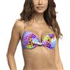 RELLECIGA Costume Donna Reggiseno Bikini Push-up Twist Front Top Neon Leopardo S