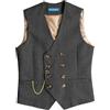 Solovedress Gilet da uomo vintage in tweed, doppiopetto, per matrimonio
