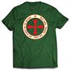 lepni.me Maglietta da Uomo Codice templare Cavaliere Cristiano Ordine, Croce dei Crociati (XXL Verde Scuro Multicolore)