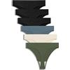 GRANKEE Perizoma Vita Alta Slip Donna Thong Tanga Elasticità Tessuto Morbido e Comodo 6 Pezzi