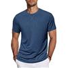 TARAINYA T‑Shirt Uomo Maniche Corte Cotone Collo Tondo Blu Scuro M