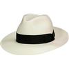 Borsalino Classico Bordo Largo Fedora in Paglia di Panama, Bianco-Nero (712-3), 58