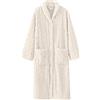 Generic Accappatoi da donna in spugna con bottoni, vestaglia in pile da donna senza cappuccio, comoda vestaglia invernale da mattina accappatoio in spugna a maniche lunghe con tasche in tessuto accappatoio