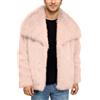 Generisch Cappotto di pelliccia da uomo corto in pelliccia sintetica, cappotto invernale, caldo risvolto, giacca di pelliccia a maniche lunghe, giacca in finta pelliccia, cardigan largo, giacca