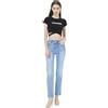 JOPHY & CO. Jeans Donna Classici, Vita Alta, Gamba Dritta, Lavaggio Chiaro cod.B1010 (IT, Testo, XS, Regular, Regular, Blu)