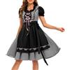 Generico Abito Tradizionale Dirndl da Donna con Pizzo, 3 Pezzi, per Oktoberfest,Donne Halloween Signore Adulti Abiti Vestiti Oktoberfest Domestica Costume Cosplay Vestito Comfort
