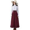 Feynman Abito Medievale Donna con Maniche a Volant - Costume Femminile in Stile Francese (Camicia + Gonna Vintage a Vita Alta) - Set Elegante per Ufficio o Tempo Libero
