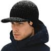 TOP-EX DryKnit™ Berretto impermeabile da uomo in lana merino con visiera e fodera in pile, berretto invernale in lana merino caldo, XL/XXL