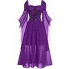 Generic Abito gotico da donna, maniche a tromba, abito medievale sexy vintage con lacci fluidi di Halloween, costume elegante, corte rinascimentale, carnevale, cosplay Patchwork cocktail party 2025