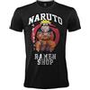 Sabor srl Naruto Ramen Shop, Maglietta Ufficiale Naruto, T-Shirt Maniche Corte con Stampa Frontale, con Ologramma di Autenticità, 100% Cotone, Colore Nero