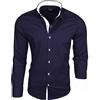 Subliminal Mode Camicia a Maniche Lunghe da Uomo | vestibilità Classica | Comoda e Facile da Lavare | Ideale per L'Ufficio e Le Uscite Informali S500 Navy Blu S