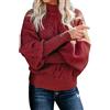 riou Maglione da Donna in Cashmere A Collo Alto in Pura Lana Lavorata A Maglia per Invernali Girocollo Pullover Donna Maglioni Eleganti Maglioni Lunghi Maglione a Trecce con Collo Arrotondato