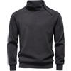 Generico Pullover Uomo Quarto Cerniera Fleece, Maniche Lunghe Camicia Classica, Termica Collo Alto Falso, Felpa Calda, Ideale per Autunno e Giorni Freddi(Black, L)