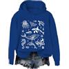 Generic Felpa con cappuccio con animali marini e squalo balena, Blu zaffiro, M