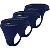 sesto senso Uomo Seamless Strings Mutande G-Strings Sexy Intima di Base Perizoma 3 Pack S/M Blu Scuro
