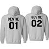 Tabiekacl Best Friend Hoodie Sweatshirt Felpa con Cappuccio BFF Pullover per Migliori Amiche Autunno Inverno 1 Pezzo