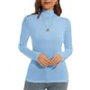 DSPSAM Maglia termica morbida da donna a collo alto a maniche lunghe e slim fit