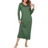 Demegimi Camicia da Notte Donna in Cotone Manica Lunga con Scollo a V Camicie da Notte Donna Lunghe Invernali