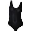 Clessidra Body Donna Spalla Larga Scollo a V in Lana Merino Seta E-8511 (4, Nero)