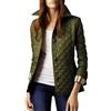 Generic Giacca imbottita trapuntata a rombi da donna, leggera, invernale, con tasche, verde militare, taglia XX-Large