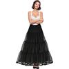SHIMALY Sottogonna lunga da donna, lunghezza pavimento, per abito formale, Nero , XL/3XL