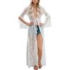 FSMO Cardigan da donna abito lungo in pizzo floreale estivo kimono pareo bikini cover up giacca leggera abito da spiaggia