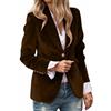 Duohropke - Blazer da donna in velluto, blazer da lavoro, monocromatico, business, giacca da abito, con bottoni, sacca, elegante, colletto rovesciato, cappotto da ufficio, cappotto da blazer, giacca