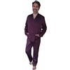 PIER MORI'S Pigiama Uomo Lungo Aperto Elegante con Collo E Pantalone Aperto Cotone Makò Bip Bip E02661 (Bordeaux, 48 IT Uomo)