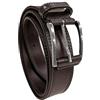 CLASSE77- Toro Cintura Uomo in Pelle 110-130cm - Larghezza Regolare 35MM - Fibbia in metallo satinato - Artigianale - Made In Italy (Testa di moro, 130)