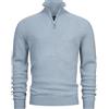 KRONSTADT KSDorsey - Maglione da uomo a mezza zip, classico, in misto lana con colletto alto, da uomo, L