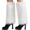 Nanxson Scaldamuscoli In Pelliccia Da Donna Peloso Scaldamuscoli Copristivali Lunghi Invernali In Pelliccia Finta Pelliccia Morbida Boot Covers Calzini Caldi al Ginocchio (Bianco)