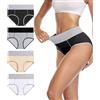 wirarpa Slip Elasticizzato Mutande Donna Cotone Vita Alta Intimo Mutantina Traspirante Pacco da 4 Multicolor-A57 Taglia XS