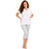 Leedya Pigiama Donna Leggero e Traspirante - Pinocchietto - 757 Cuori Grigio XL